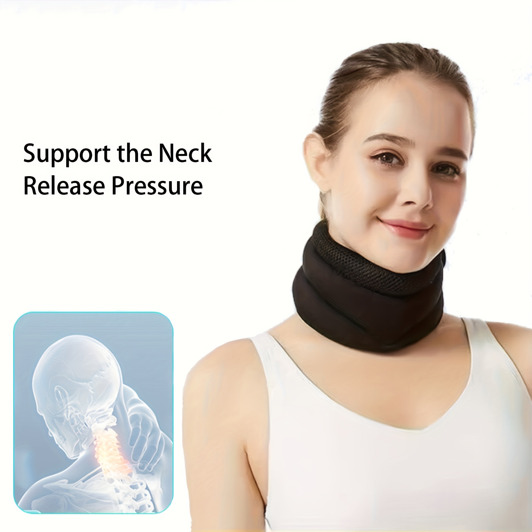 Halskragen, Nackenstütze für Nackenschmerzen und Unterstützung, Ausrichtung  der Halswirbelsäule, entlastet den Druck in der Wirbelsäule, verbessert die  vordere Kopfhaltung (blau)