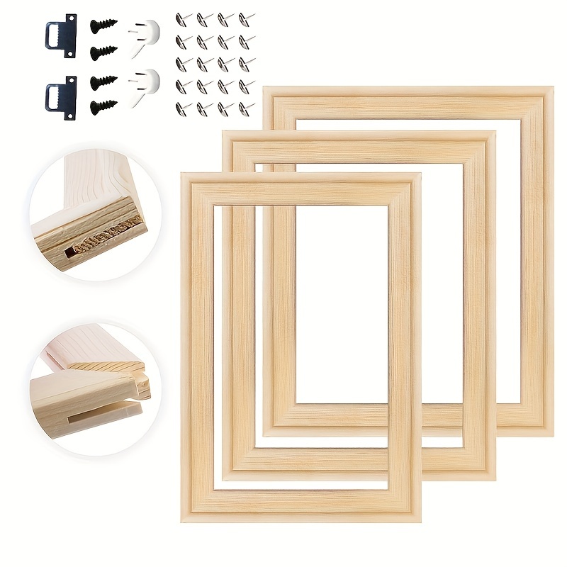 1set Gift Tool Wood Handcraft Mesh Screen And Cloth Duplex Mold DIY  Papermaking Wooden Paper Making Mould Frame Kit