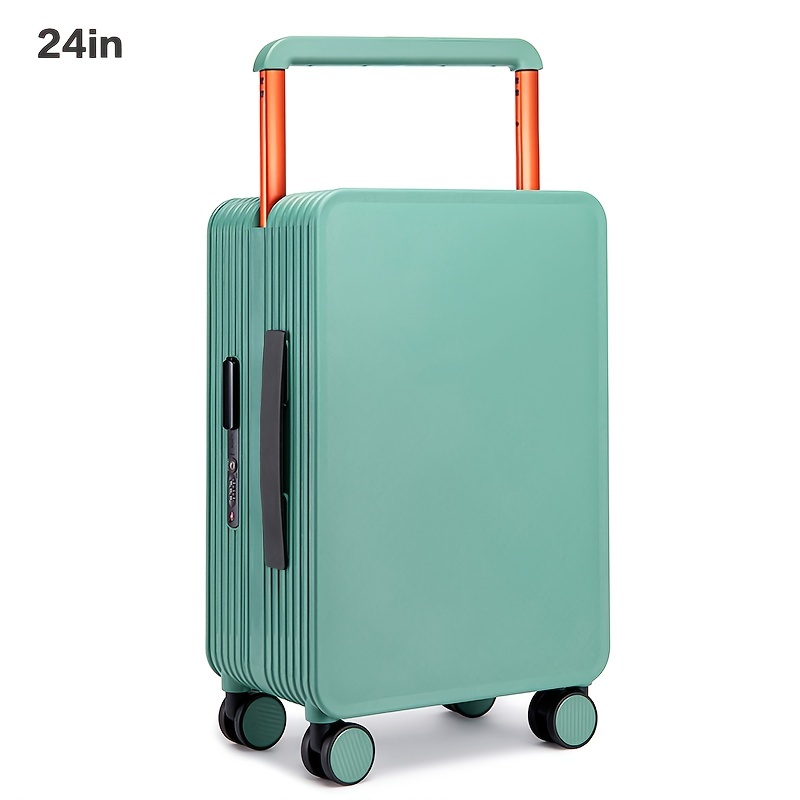 Solid Color Luggage Case Set : Portable Square Hardside Handbag & Large  Capacity Hardside Travel Suitcase With Password - Temu