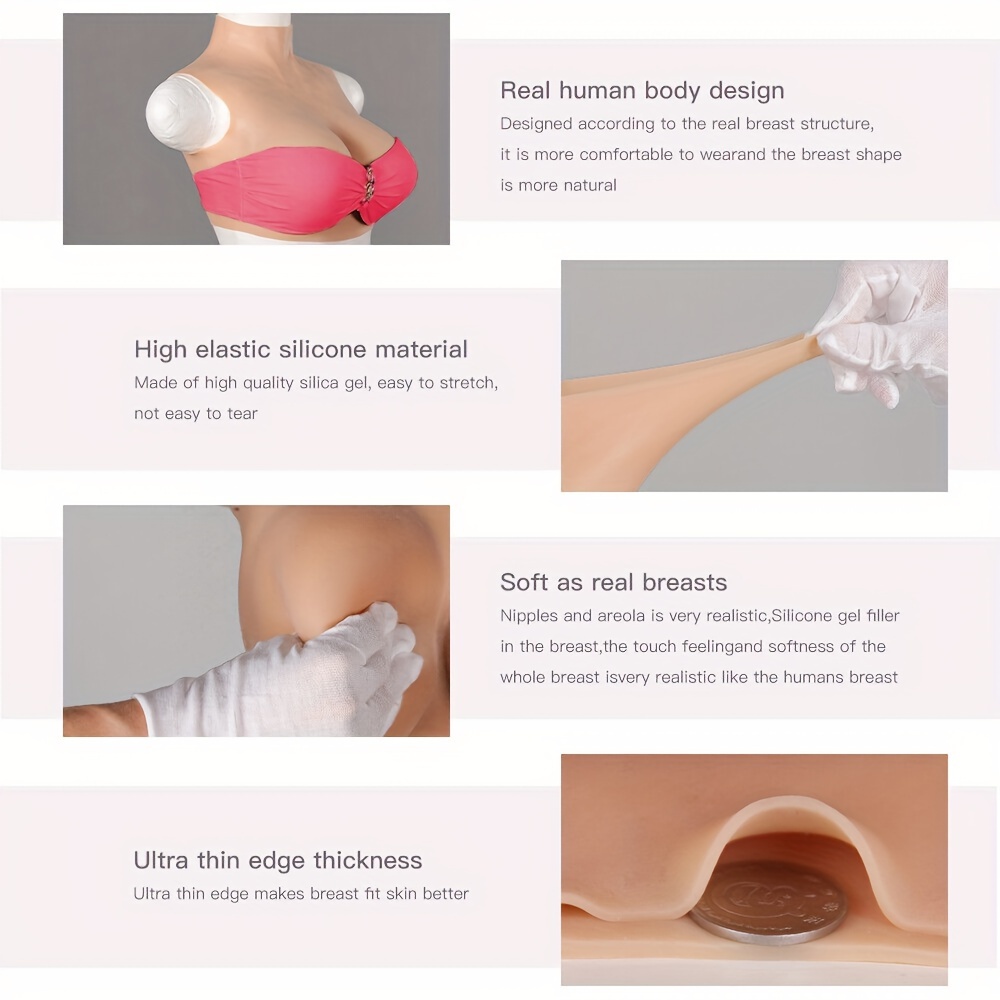Crossdressing Silicone Breastplate B/E Cup Breast Forms Breast