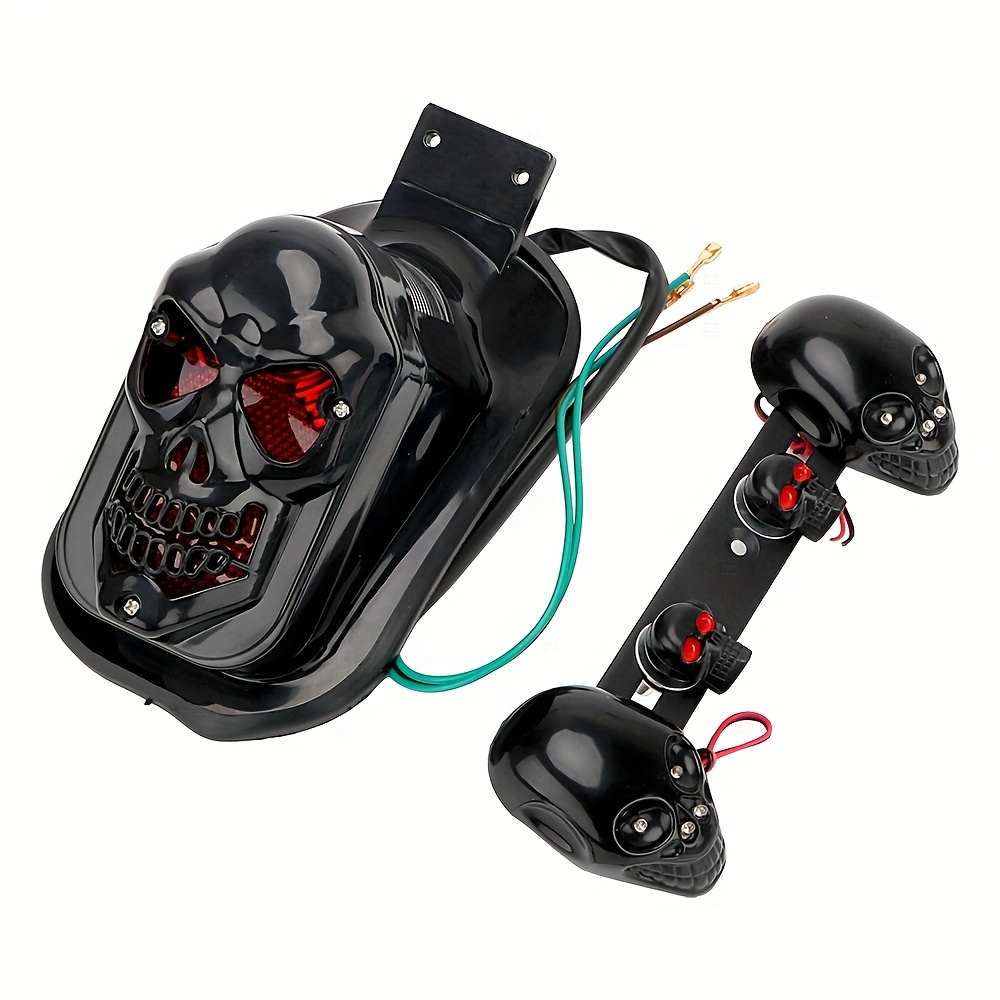 NWpangu Feu Arrière Moto 12V 3 Têtes LED - Stop Clignotant Plaque Immatriculation Universel