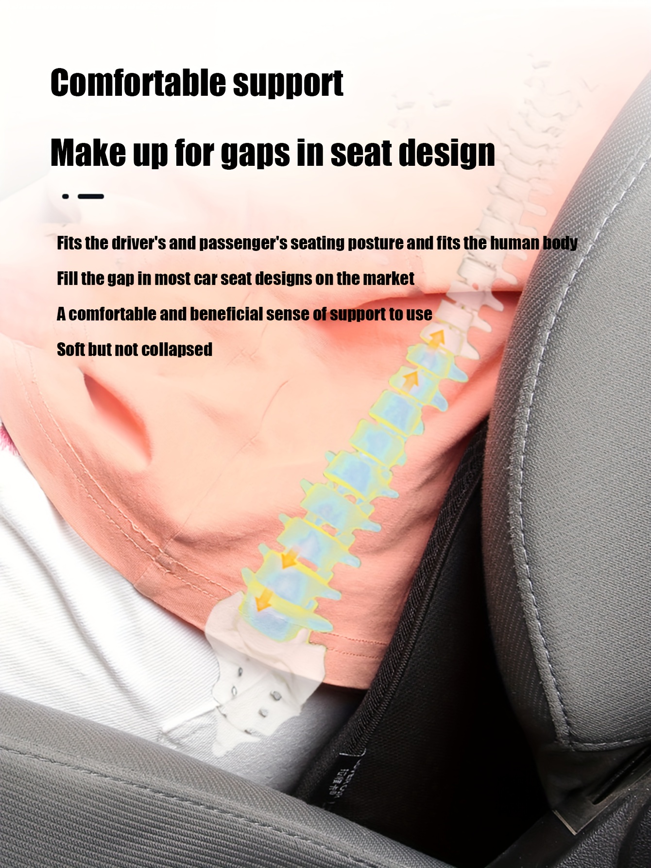 Car Supplies Seat Mini Seat To Increase The Height Of The Rear Seat Seat  Four Seasons With Driving Seat Cushion Car Cushion Small Waist Cushion -  Temu