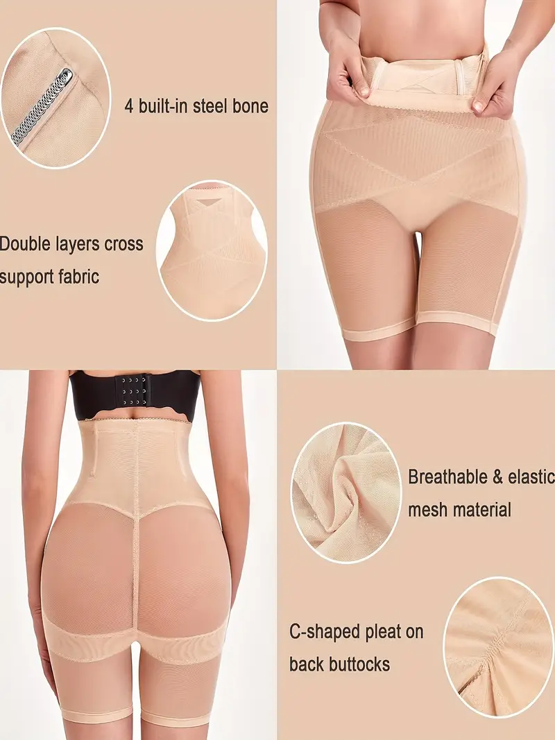 Body Shaper Tummy Tucker Women's High Waist Shapewear Double Layer Tummy Control  Panties Underwear