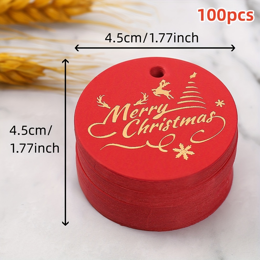 Christmas Gift Tags for Presents Christmas Labels Personalised,50 pcs Xmas  Gift Tags,Christmas Gift Tags with String,Christmas Tags for Presents