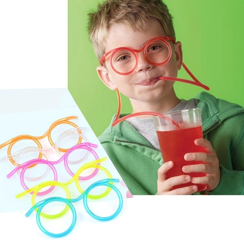 1Pc Random Color Creative And Fun Glasses Straws Crazy And Funny