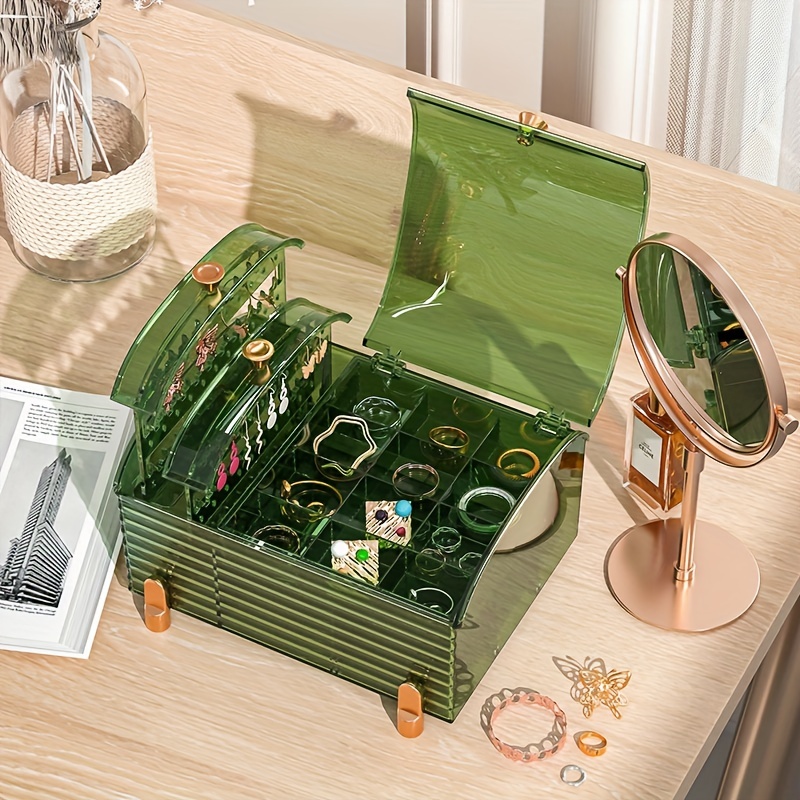 Rectangle Plastic Earring Holder Jewelry Storage Box