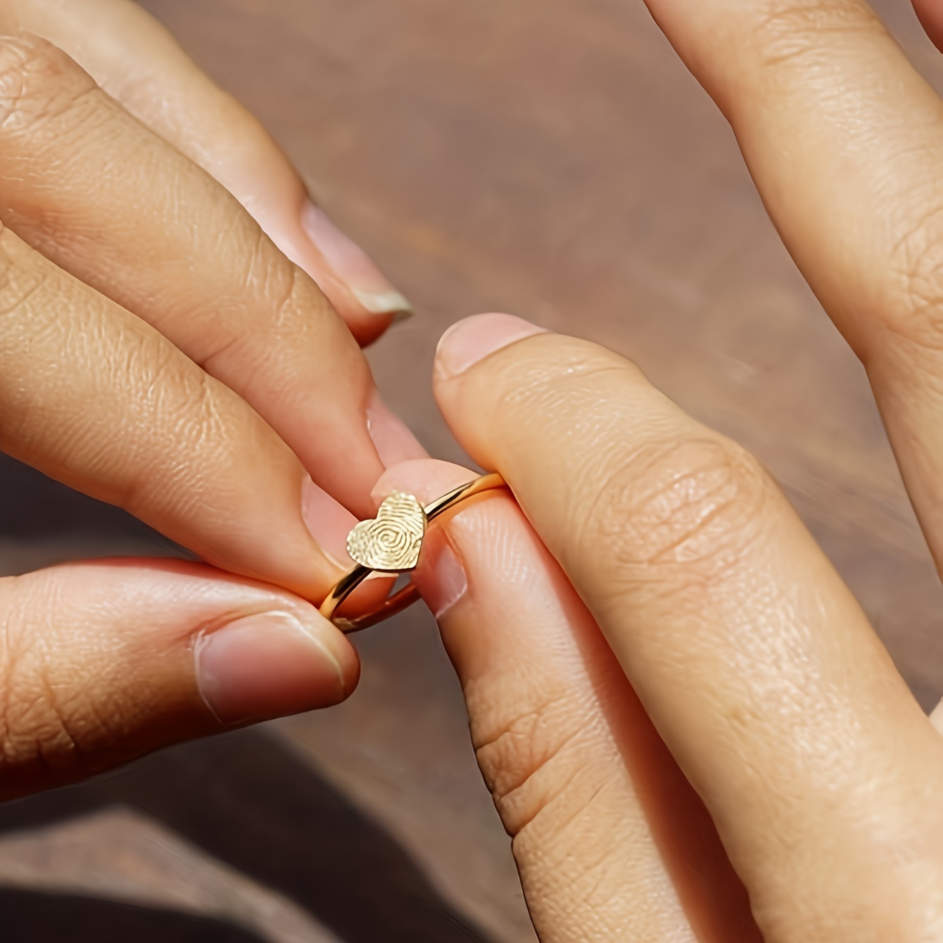 Fingerprint on sale heart ring