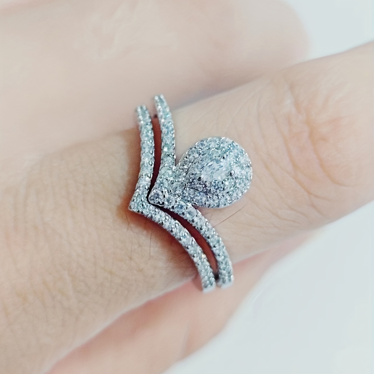 Copper Zircon Ring Set