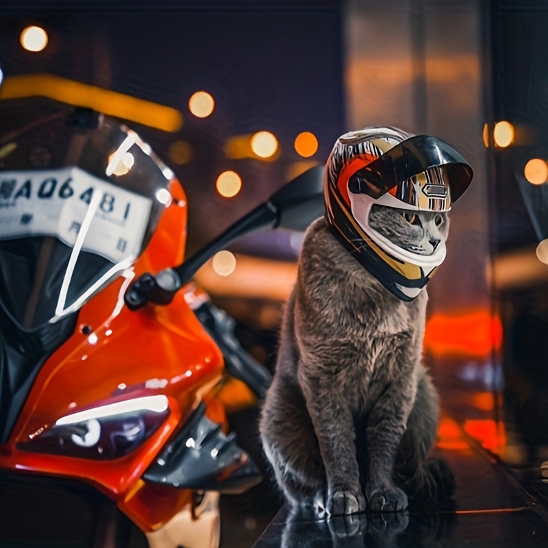 Kleiner Haustier-Motorradhelm, Katzen-Mini-Helme, Helm, Outdoor-Kopfschutz,  Haustier-Schutzhelm
