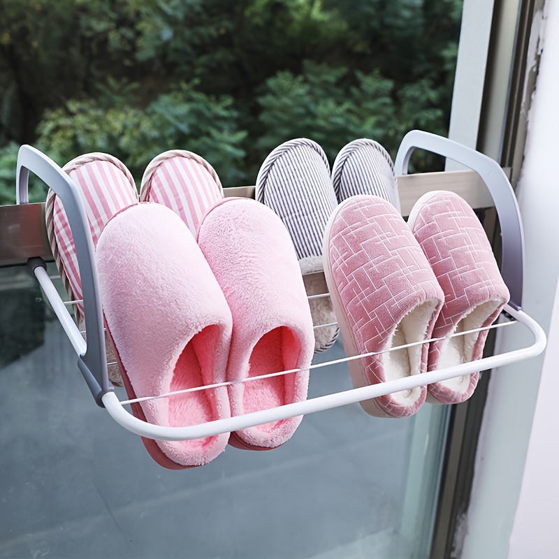 Shoe Drying Rack Punch free Clothes Drying Rack Balcony - Temu