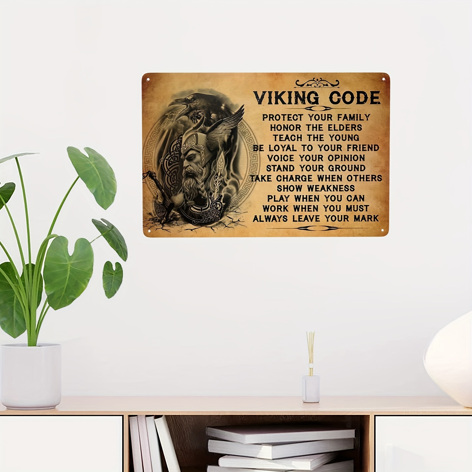 1pc Tin Sign Vintage Viking Metal Signs Viking Code Wall - Temu France