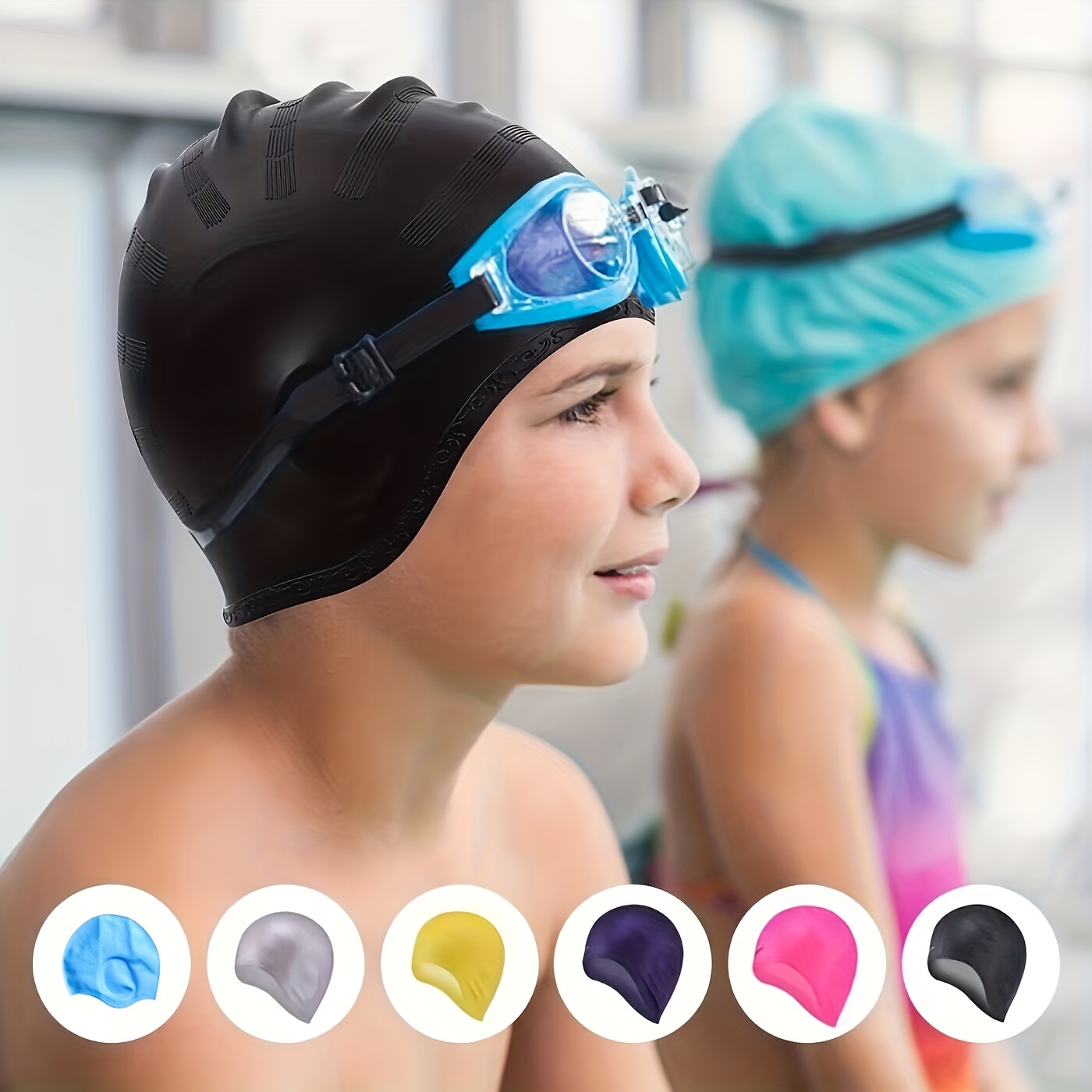 Bonnet de natation élastique étanche, protection des oreilles, chapeau de  piscine pour femmes hommes adultes jeunes