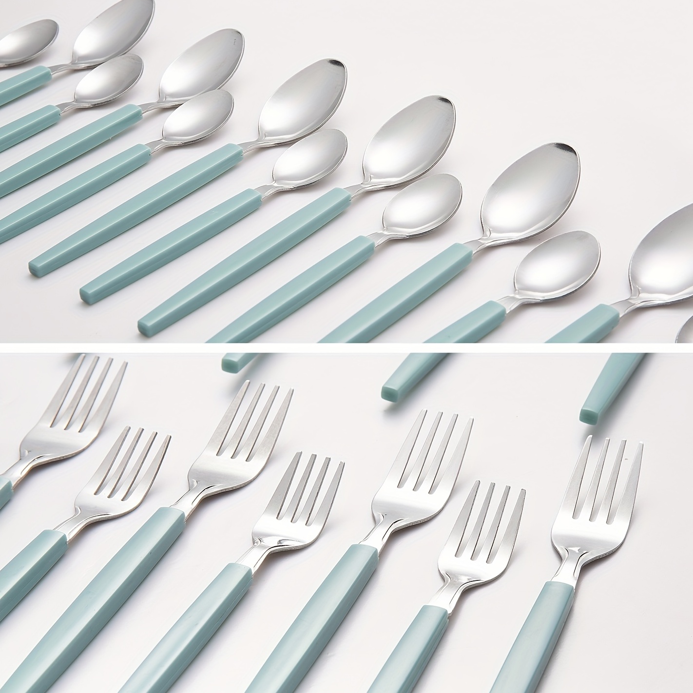 Green Silverware Flatware sets Stainless Steel 40pcs