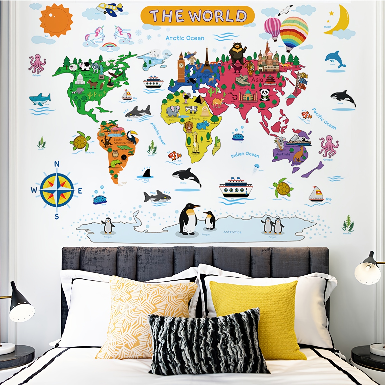 Big Number Wall Decal Sticker Educational Learning Wall - Temu