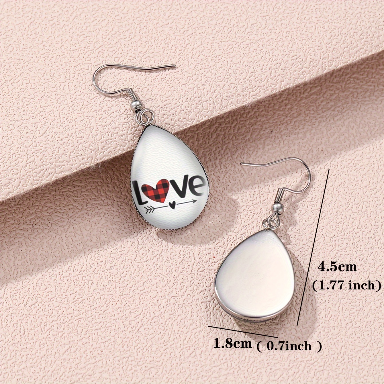 1 Pair Heart-Shaped Earrings for Men, Valentine's Day Gift,Temu