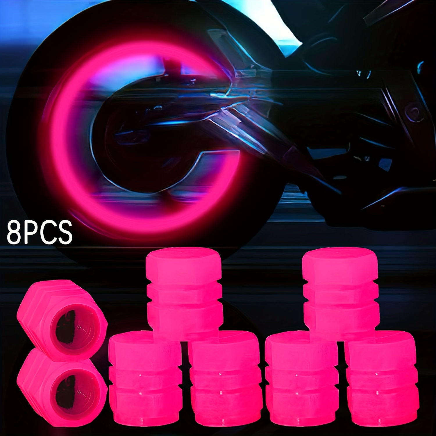 12 Piezas Tapones Universales de ABS, Vástago Válvula de Neumático, Tapones  Rueda Fluorescentes para Automóviles SUV Motocicletas Bicicletas, Azul,  verde, rosa : : Coche y moto