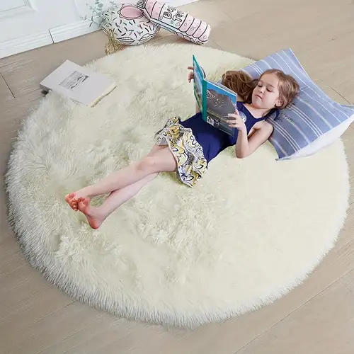 Soft Fluffy Round Rug Perfect Bedroom Dorm Living Room Cute - Temu