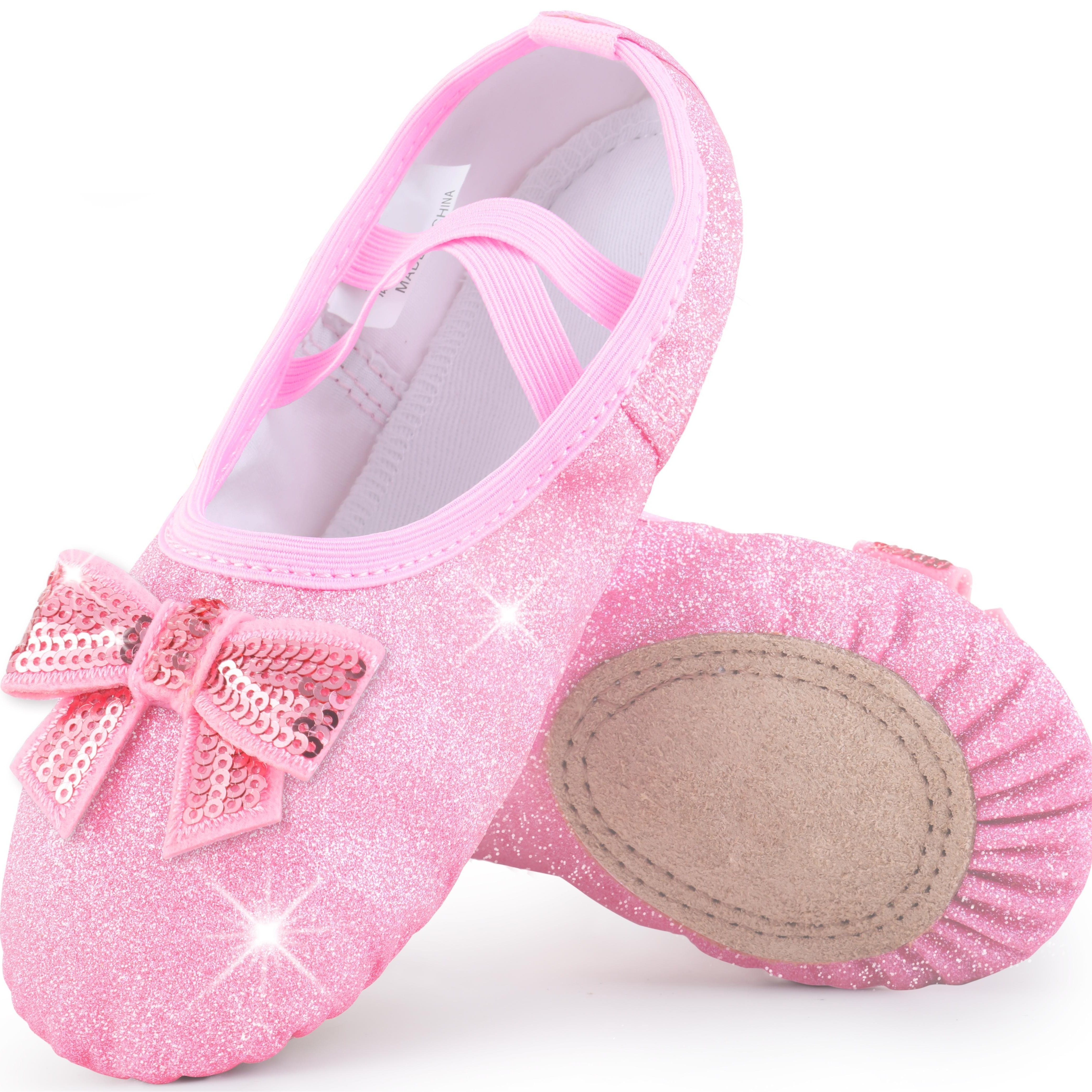  Stelle Zapatos de ballet de lona para niñas pequeñas,  zapatillas de ballet sin atar, zapatos de baile para niños, Rosa ballet :  Ropa, Zapatos y Joyería