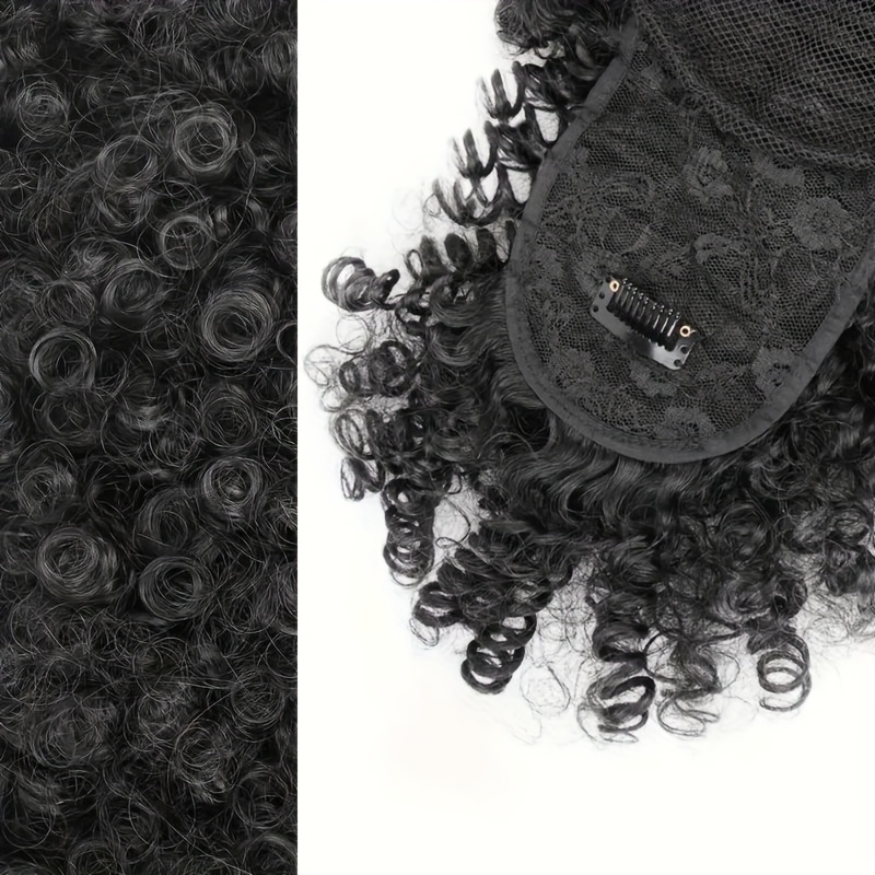 Kinky Curly Ponytail with Bangs Hairpiece