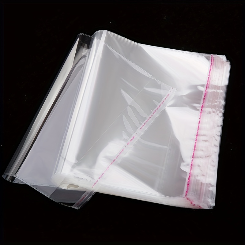 Clear Resealable Cellophane Bags - 9x12 Inches, Self Adhesive Bags for  Shirts, Clothing, and Products (100 Pcs)