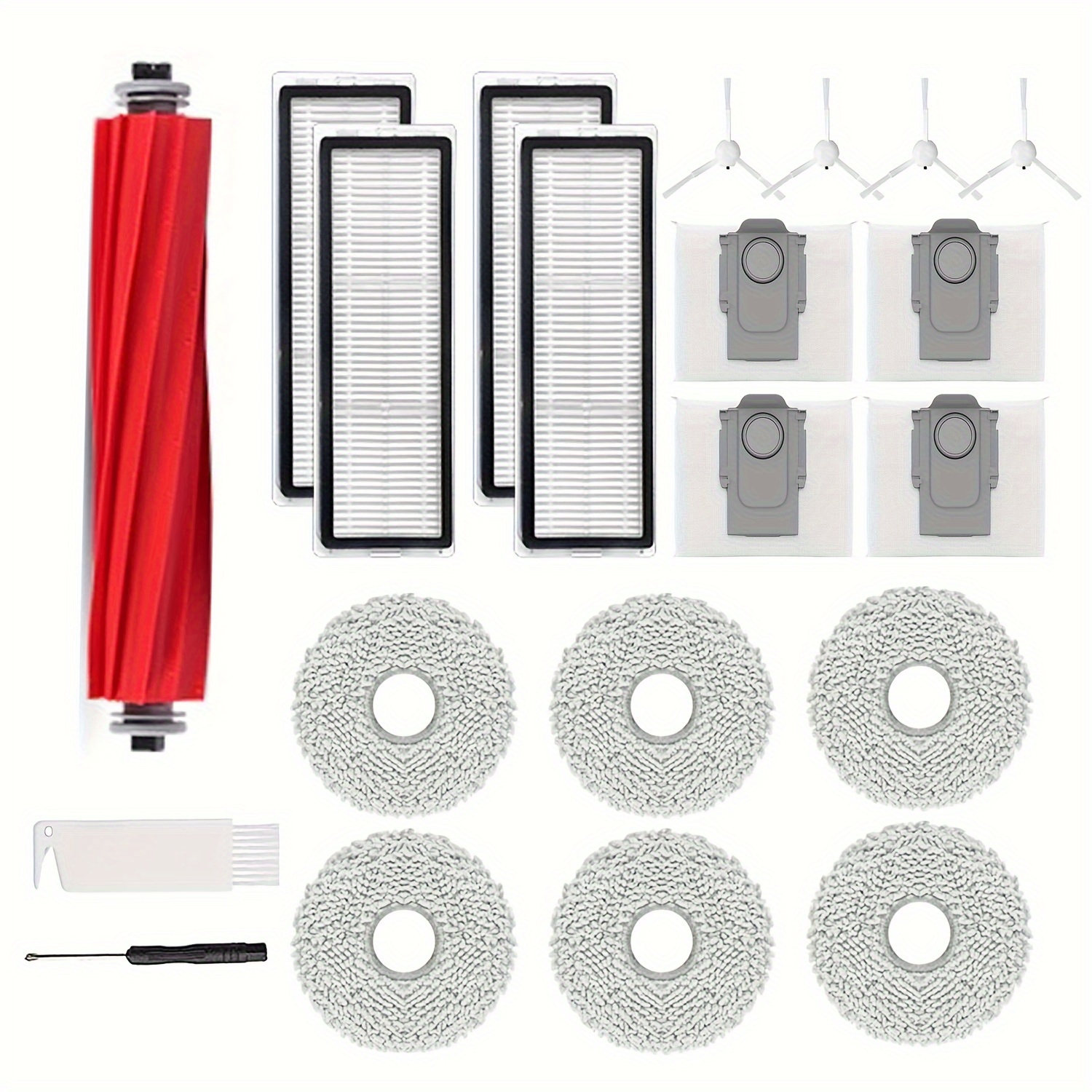 Dust bag wiping pads side brush filter for Roborock S7 vacuum cleaner  accessorie