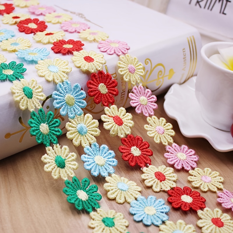 Green and Beige Organza 3D Flower Lace Trim for Dress, Wedding, Bridal DIY  Sewing - 2 Yards
