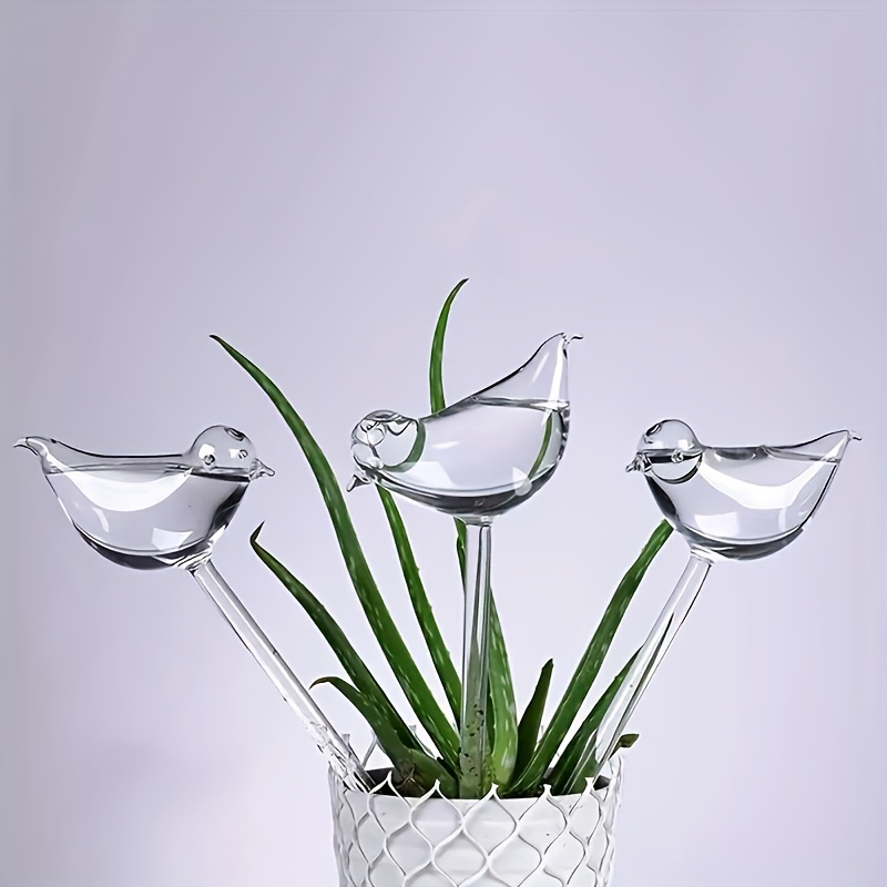 6pcs Auto Drip Irrigation: Hand Blown Clear Plastic Aqua Bulbs for Automatic Flower Watering - Perfect Home Garden Tools!