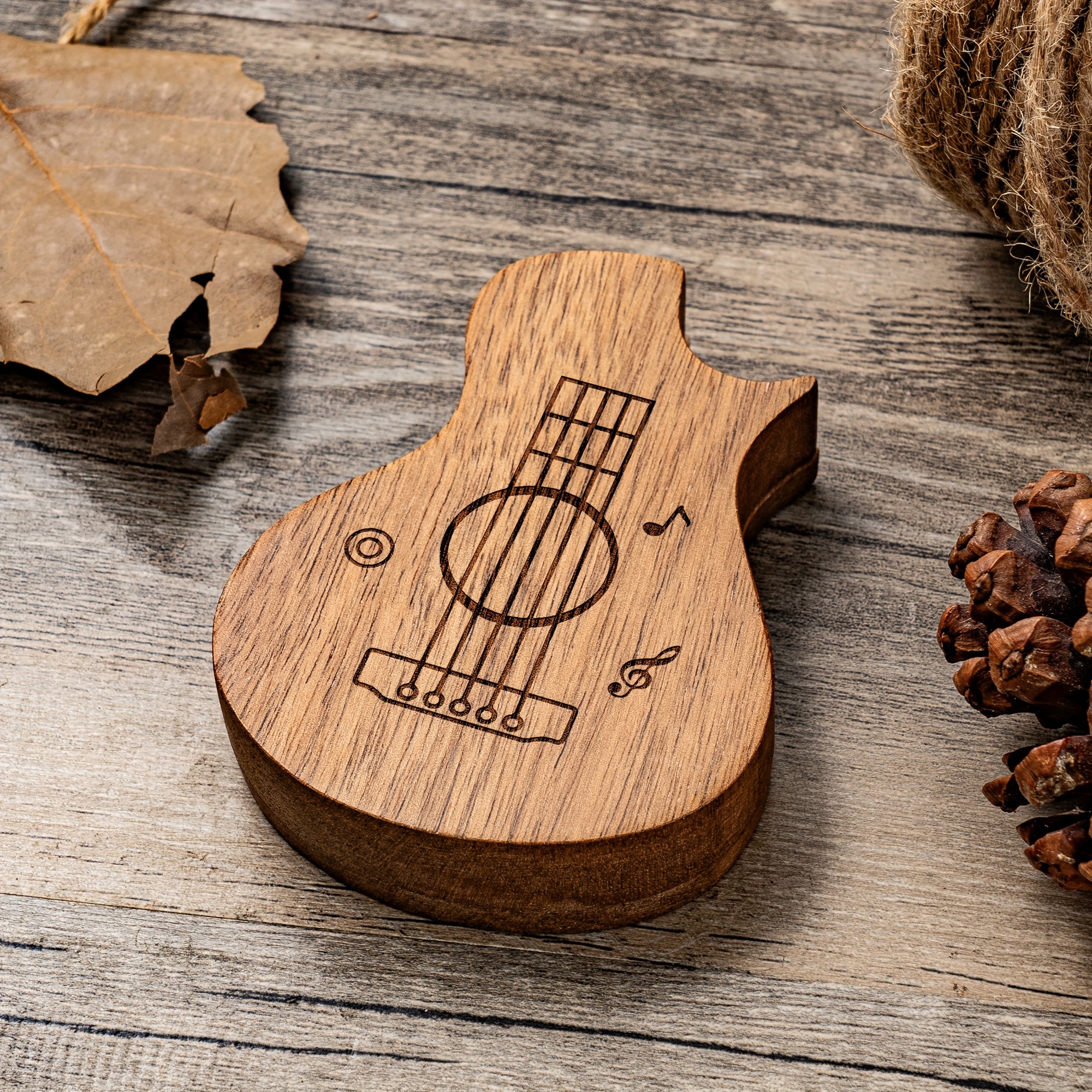 Support de médiator de guitare en bois personnalisé