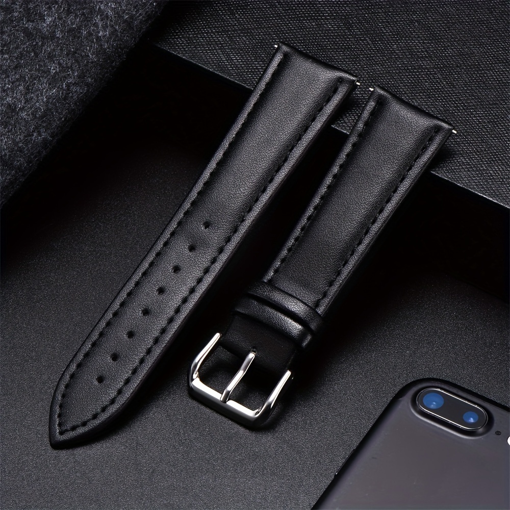 1pc Business Pu Leather Strap 18/20/22/24mm Simple And Comfortable Unisex Watch Strap, Ideal Choice For Gifts