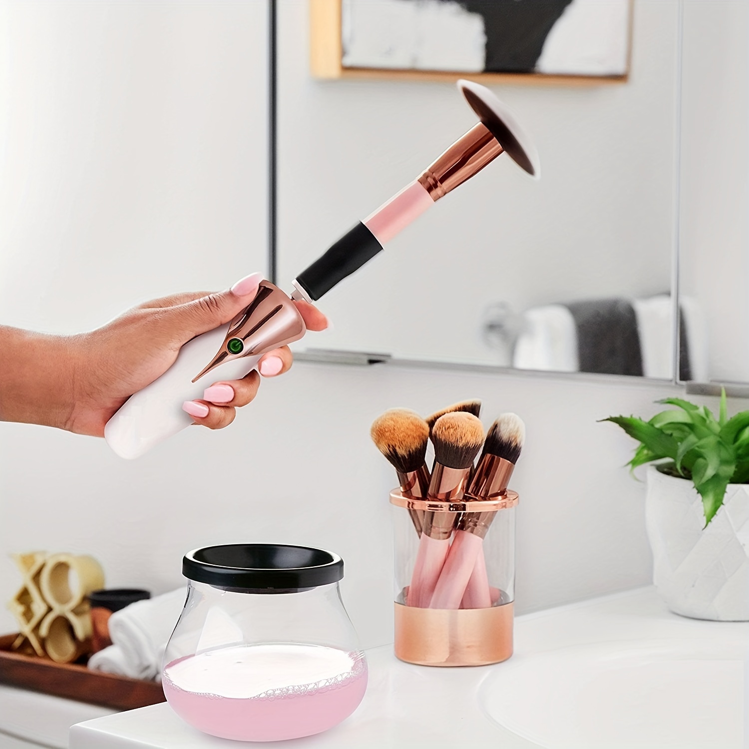 Usb Rechargeable Makeup Brush Cleaner Dryer Machine - Temu