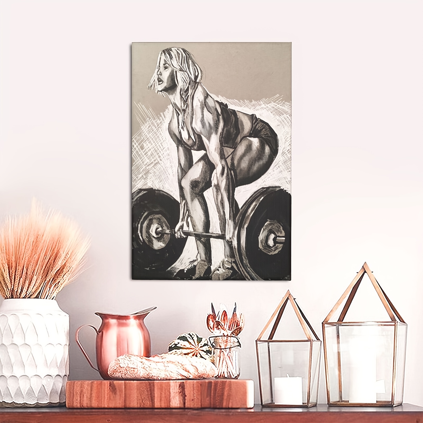 Lifting Weights Art Canvas Of Gym Motivation Wall Crossfit Decor