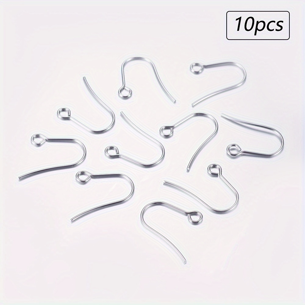 304 Stainless Steel Earring Hooks Ear Wire Horizontal Loop - Temu