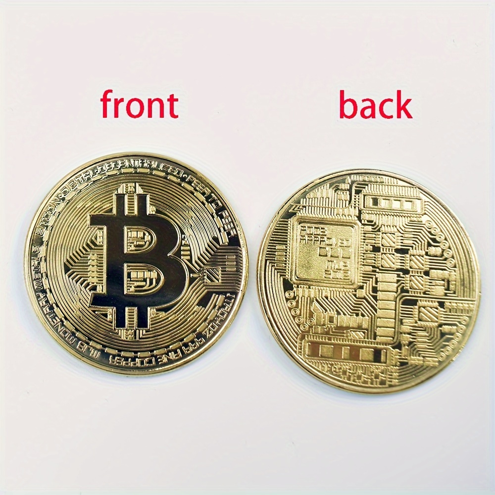 10pcs 40mm 1 57inch golden silvery metal bitcoin commemorative coin virtual currency collectibles details 2