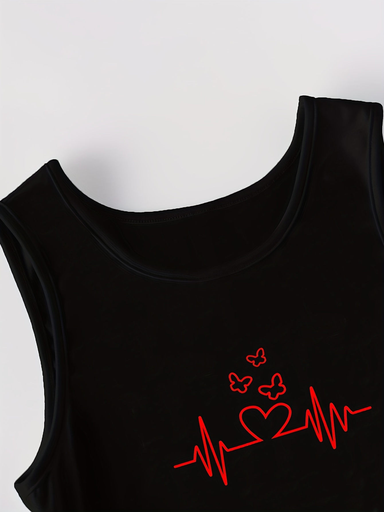 Y2k Heart Shaped Cutout Crew Neck Tank Top Casual Sleeveless - Temu