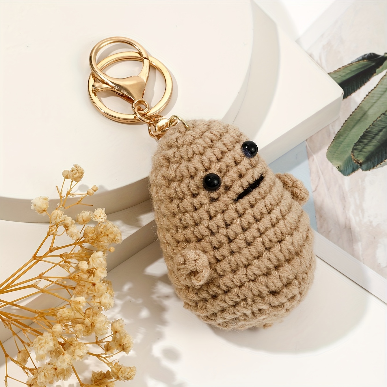 1pc Crochet Cherry Charm Keychain, Car Key Bag Pendant Accessories, for Men,Temu
