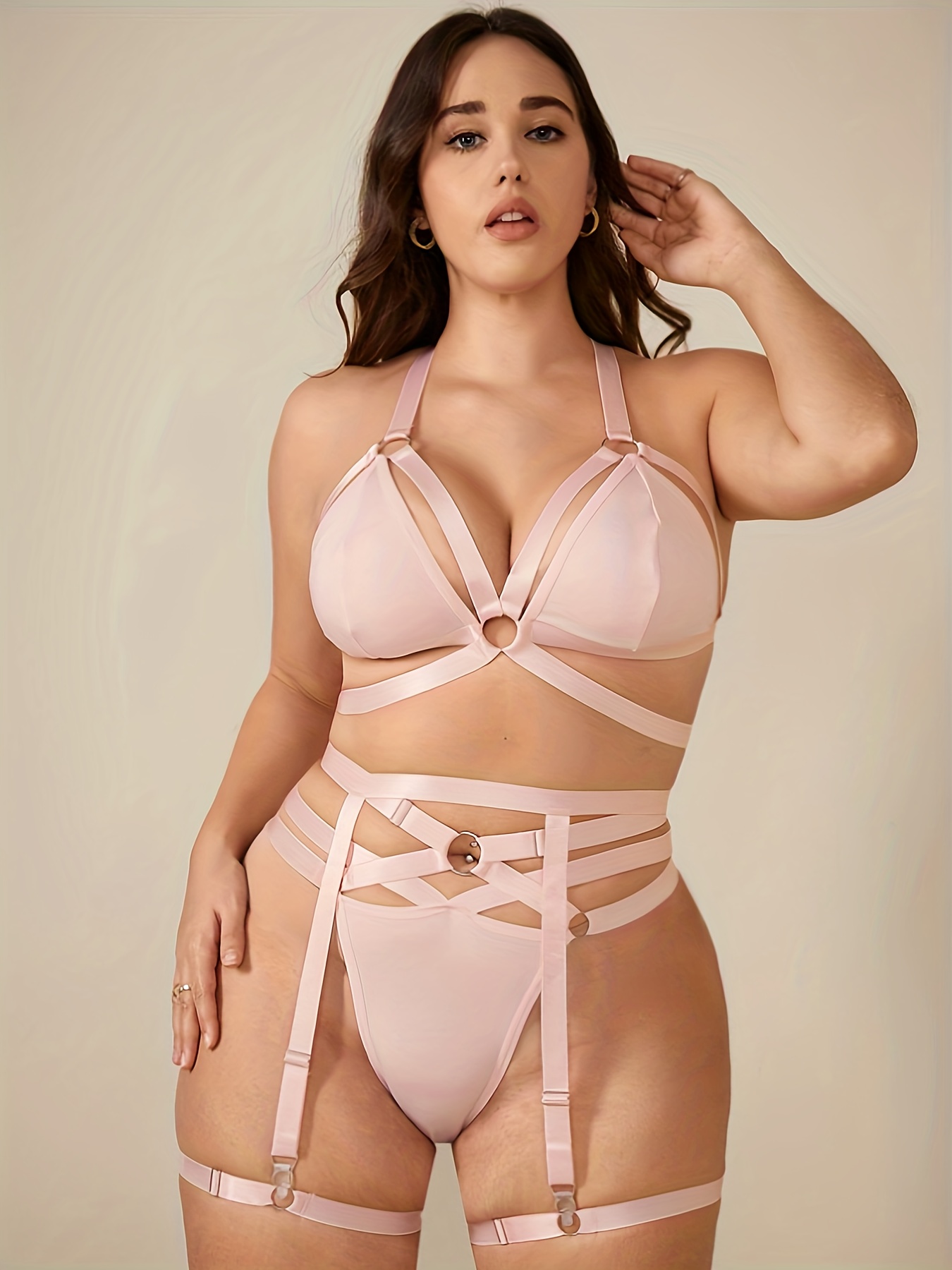  Conjunto de lencería erótica para mujer, talla grande