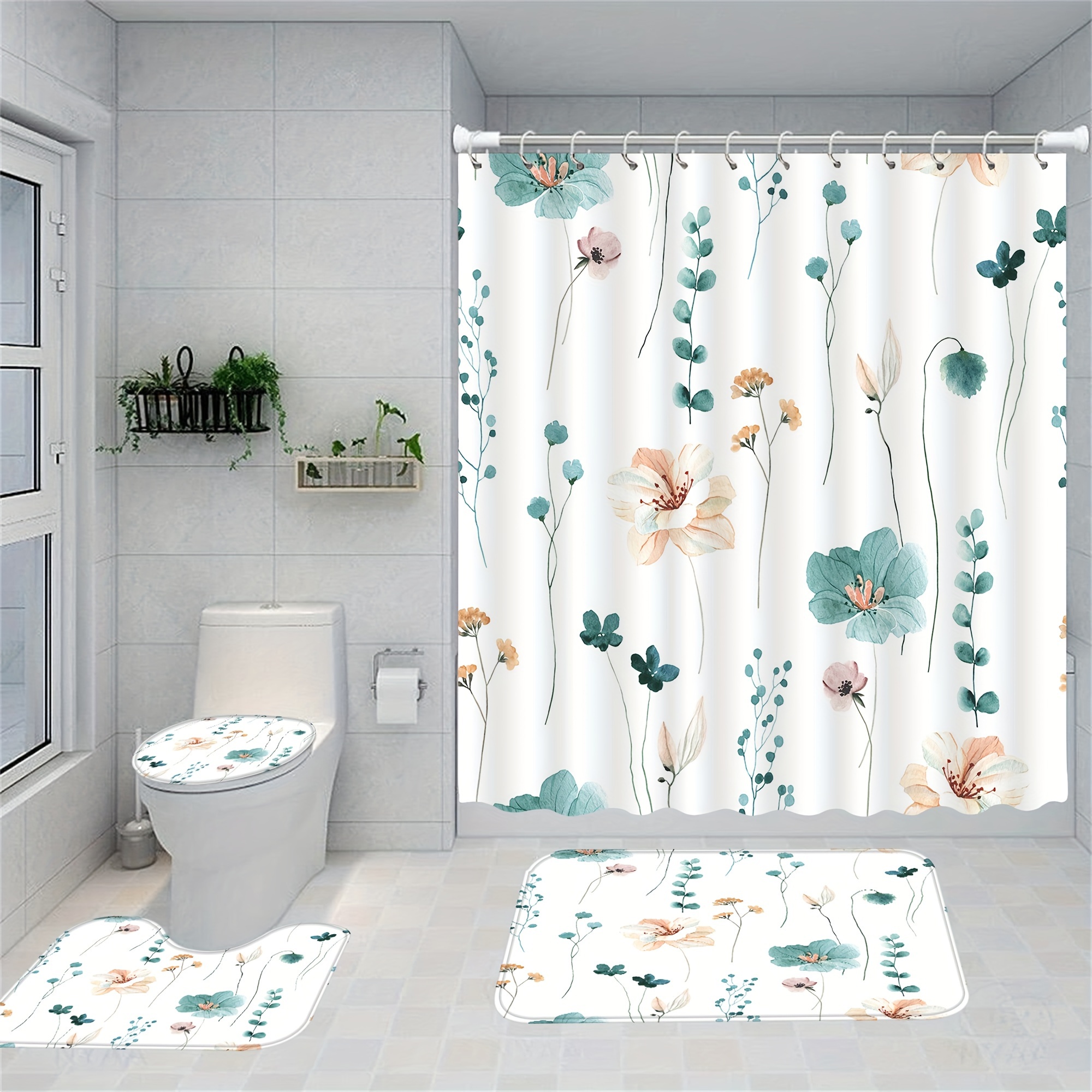 Van Gogh Shower Curtain Set Waterproof Fabric 12 Hooks - Temu