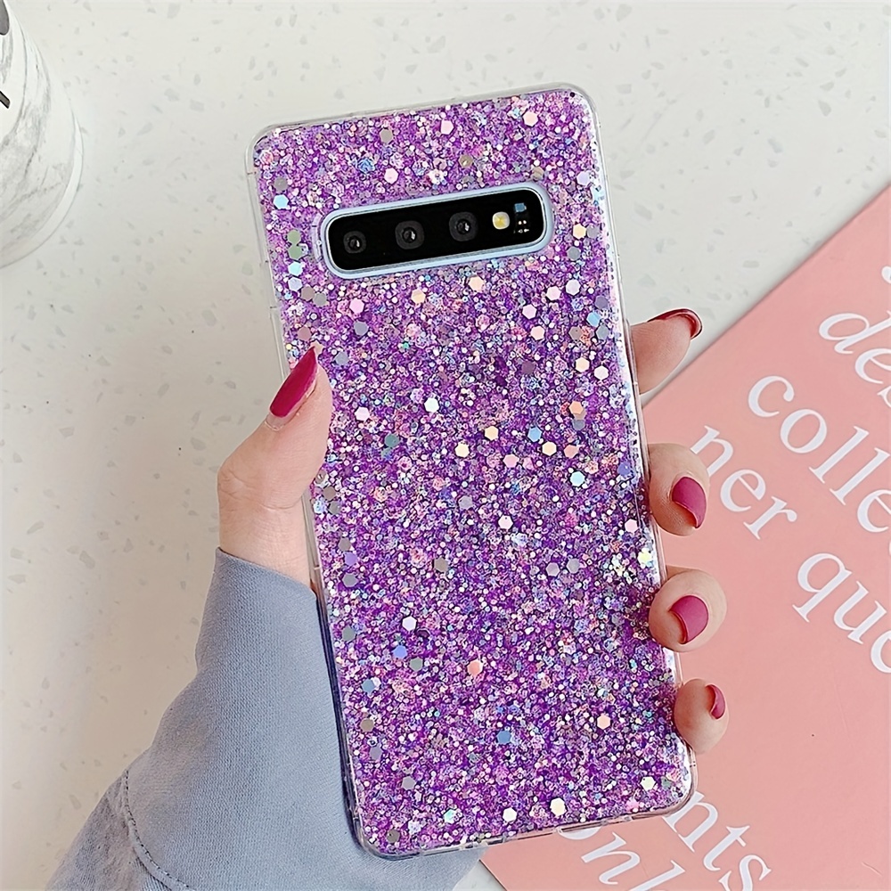 Colorful Glitter Sequined Phone Case Galaxy S10 - Temu