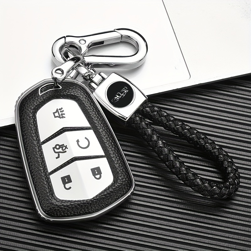 Luxury Leather Car Key Case Cover Fob Protector Keychain Accessories for  Cadillac XT5 CT5 XT4 CT6 Keyring Holder Pouch Shell New