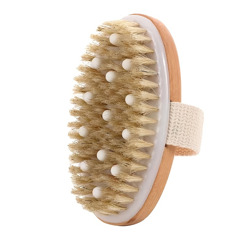 Dry Brushing Body Brush Set of 2, Natural Bristle Dry Skin Exfoliating  Brush, Long Handle Back Scrubber for Shower, Dry Brush for Cellulite and