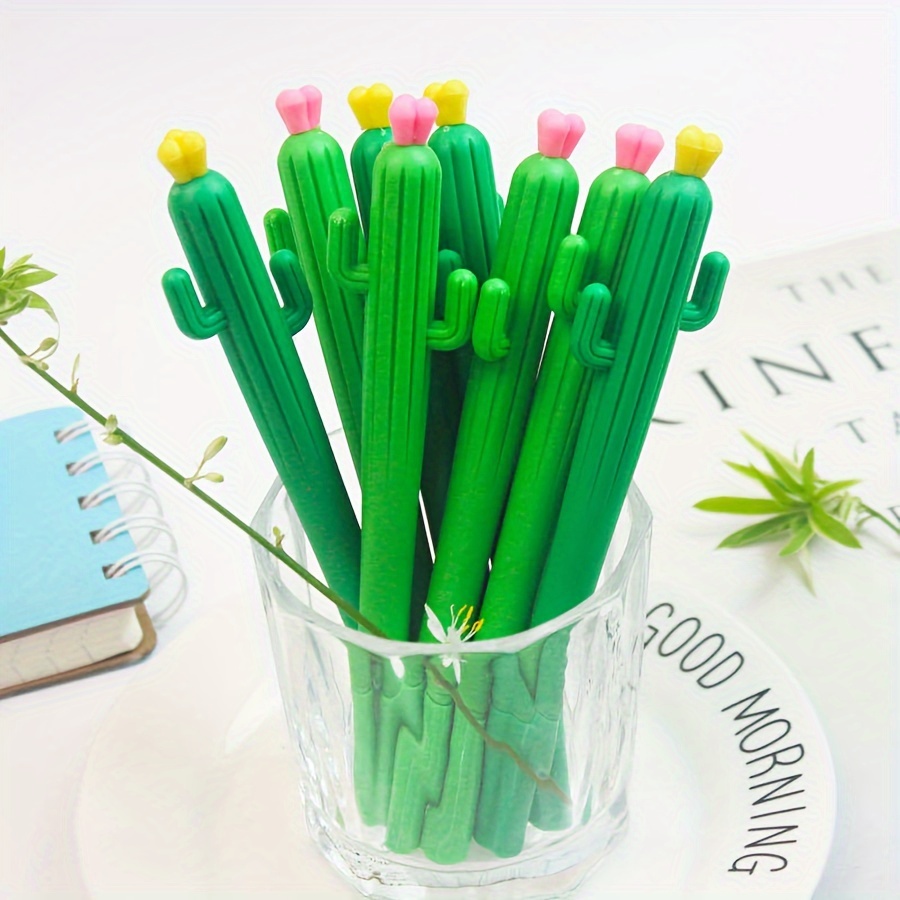 

6pcs, Black Signature Pens For Office Use With Creative Cactus Plant Design, Back To School, School Supplies, Kawaii Stationery, Colors For School, Stationery, Writing Pens, Weird Gifts, Cheap Stuff
