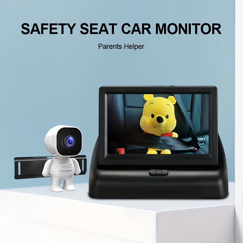 Acheter Moniteur de voiture pour bébé, caméra 1080P, pour siège arrière,  miroir de siège de voiture pliable de 4.3 pouces