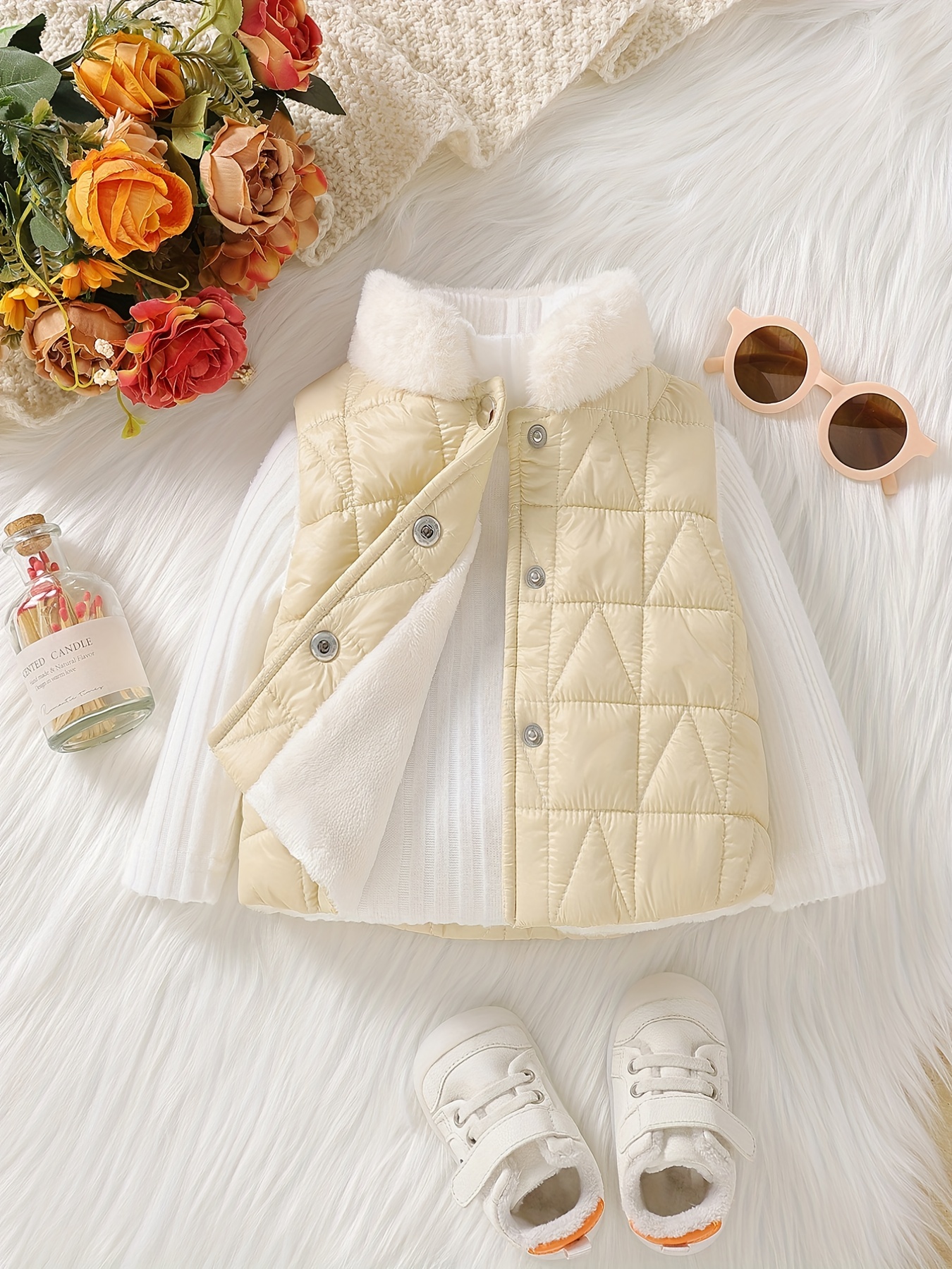 Baby Little Girls Winter Fleece Coat Faux Fur Kids Jacket - Temu Germany