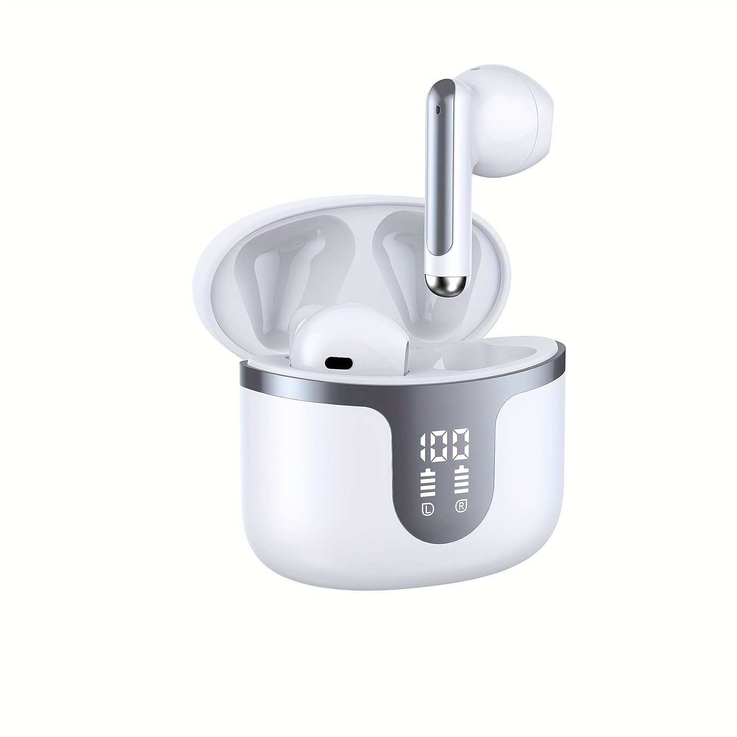 Trådlösa hörlurar, 5.3, 13 mm horn, inbyggd bruselimineringsmikrofon, Type-C snabbladdningsfodral, stereo, för IPhone/Android Gaming Business Spo_voghion.com