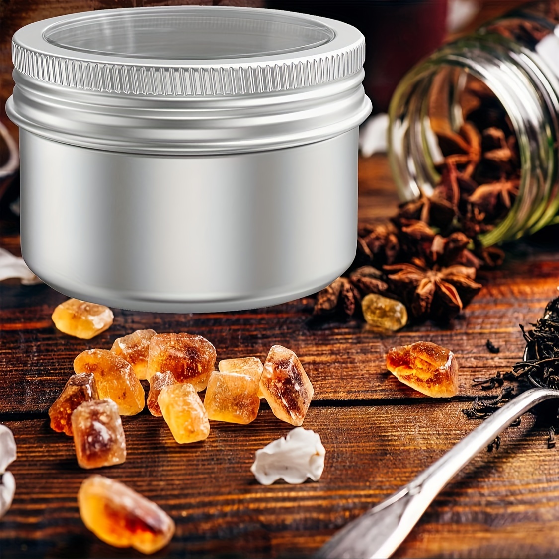 6 Pcs Tea Tin Cans 1oz Tins With Lids Candle Jar Metal Containers DIY