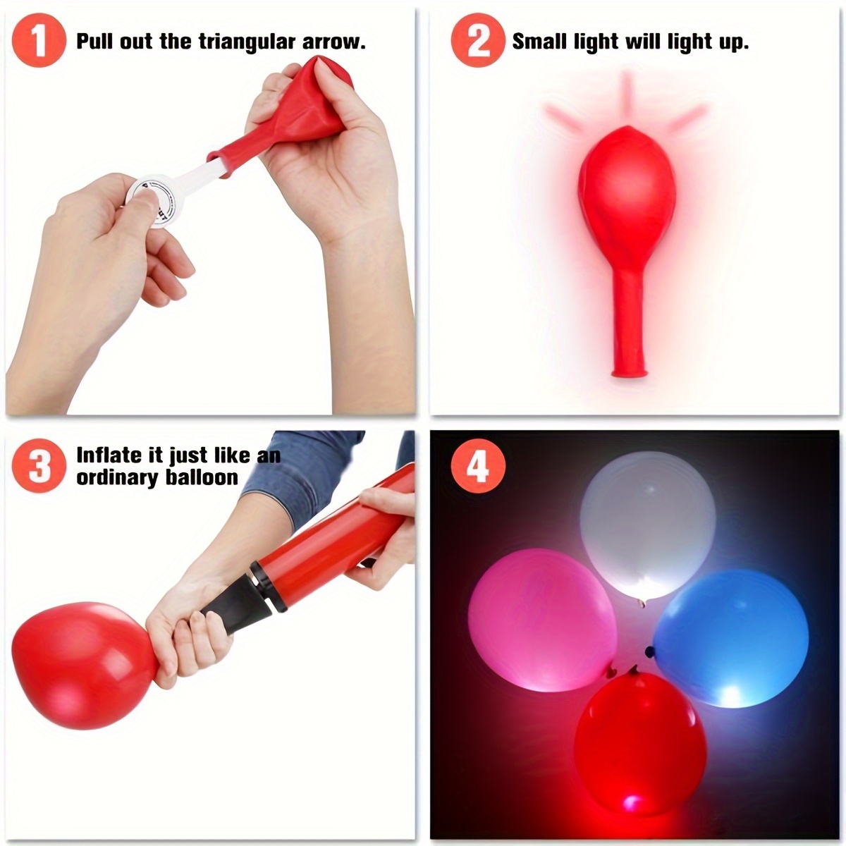 Led Light Up Balloons Premium Mixed colors Flashing Party - Temu