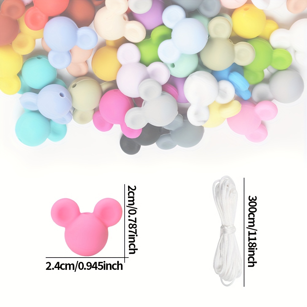 Cute Silicone Mouse Decorative Beads For Jewelry Making Diy - Temu