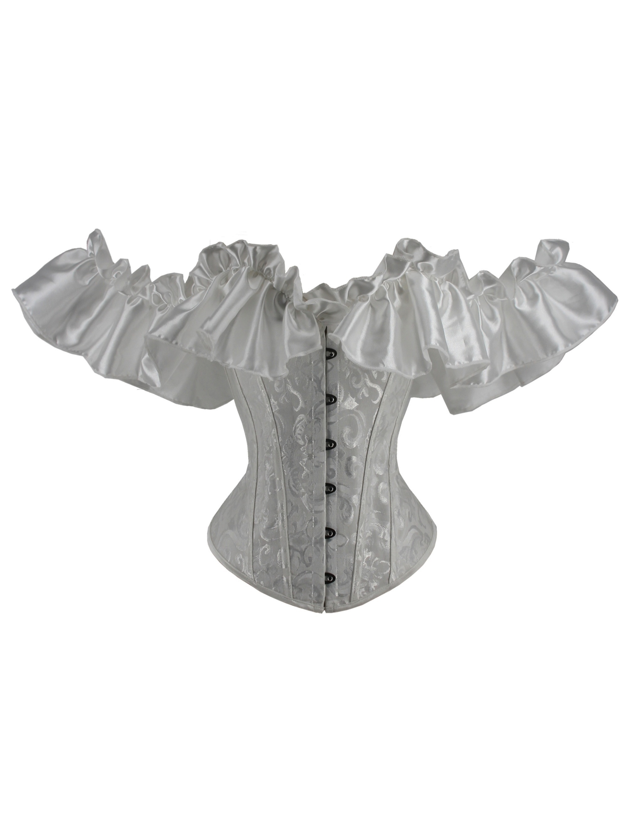 White Lace-up Corset Bohemian Under Bust Corset for Women Vintage