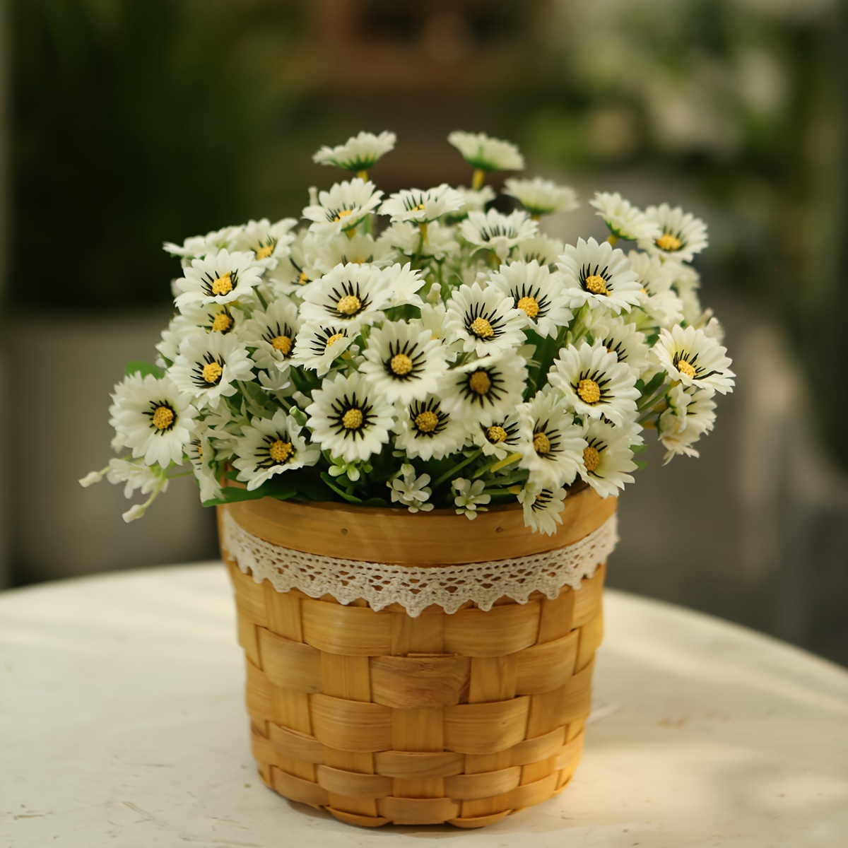 Flores secas TAODAN 90 tallos de flores secas naturales blancas brasileñas  pequeñas estrellas margaritas mini ramo de flores