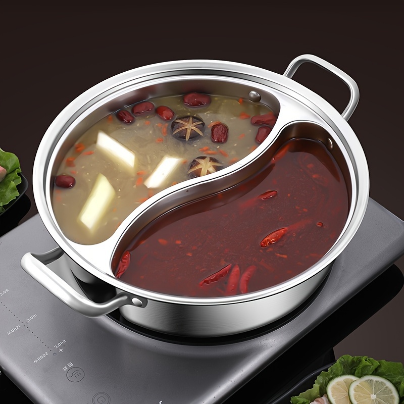 1pc pot stainless steel pot thick integrated shabu hot pot induction thickened stainless steel soup pot integrated no welding seams induction cooker pot special shabu pot large capacity kitchen hot pot soup pot kitchen stuff details 2